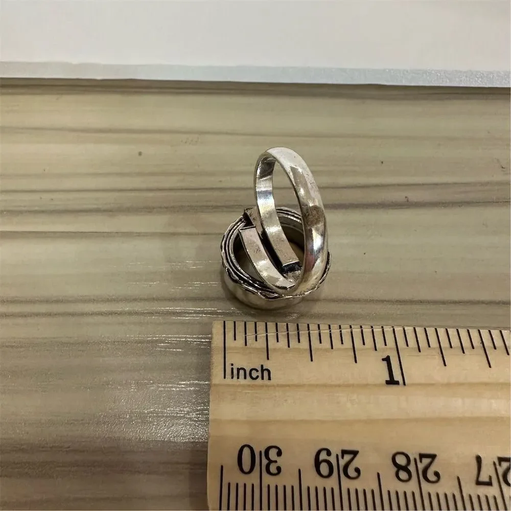 💕 Shiva Eye Sterling Silver overlay Ring Handmade Minimalist Victorian Style - Picture 6 of 6